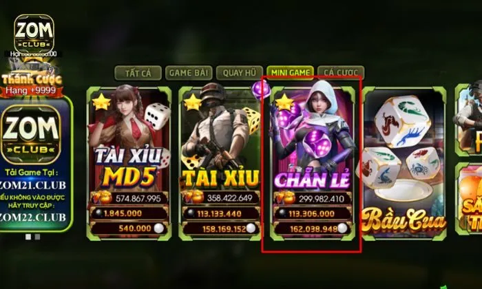 Chẵn lẻ Zomclub Hướng dẫn chơi Chẵn lẻ tại Zomclub chi tiết